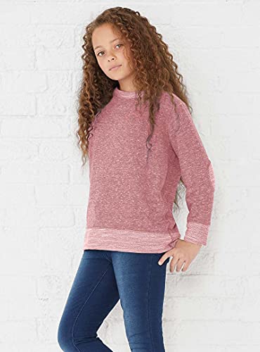 LAT Youth Harborside Mélange French Terry Long Sleeve, Mauvelous Melange, X-Large3