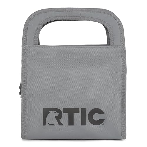 RTIC Ice Lunch Bag Freezable for Women and Men Reusable Durable Fabric Cooler Lunch Bags for On The Go Meals Commuters Smoke