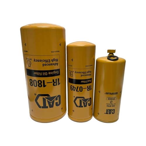 CAT Filter Kit 256-8753 1R-0749 1R-1808 Fits Most Caterpillar 3406 C10 C11 C12 C13 C15 C16 Engines Fuel Oil & Water Separator Filters