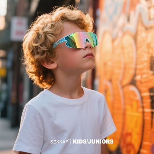 Kids Baseball Sunglasses for Boys Girls Youth Softball Cycling Sports Sunglasses UV400 Protection Age 5-124