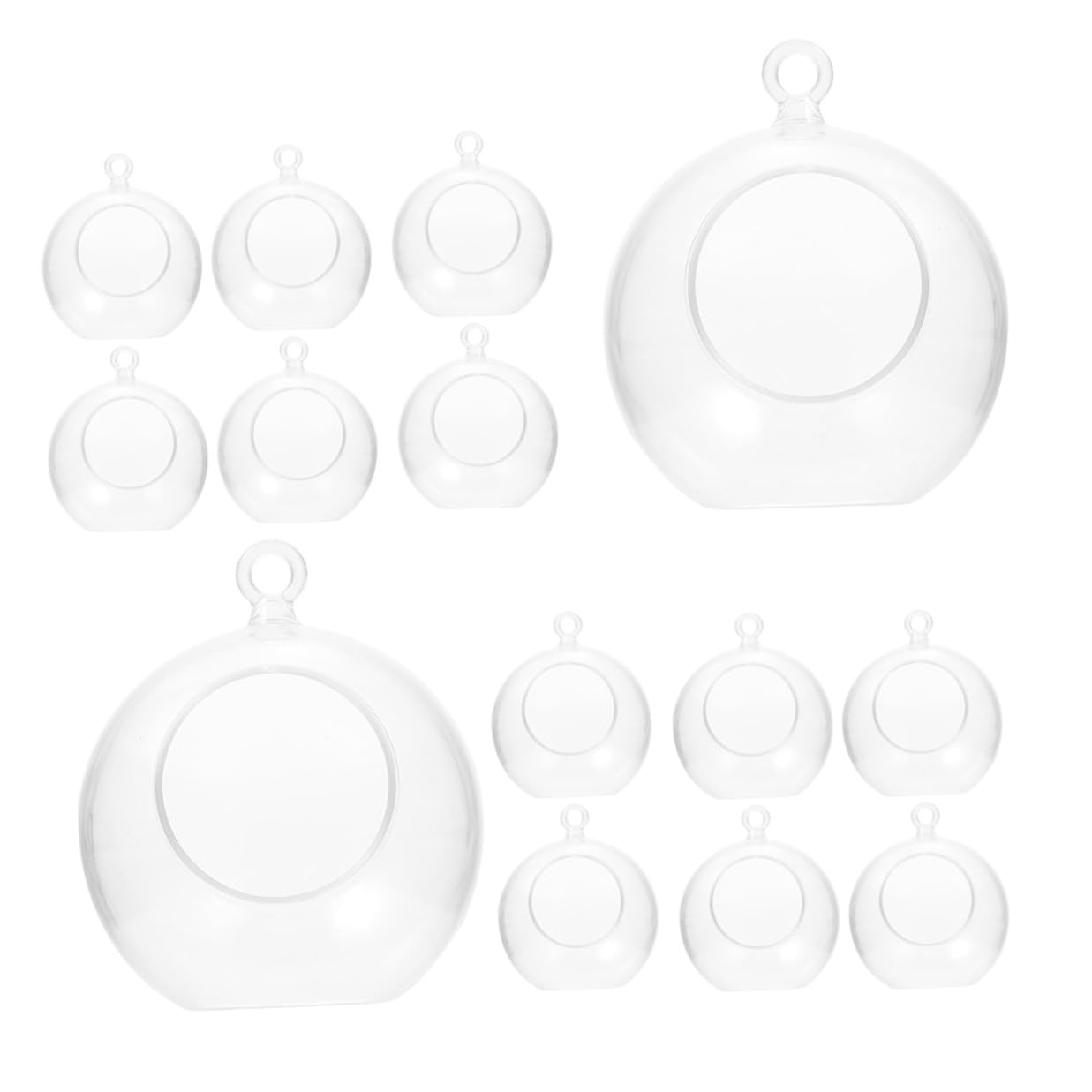 SOIMISS Bolas de Decoración Navideña Transparentes de Plástico Huecas para Rellenar 20 Piezas de 8 CM Abertura Adornos Colgantes para Fiestas Bodas y Ambiente Festivo