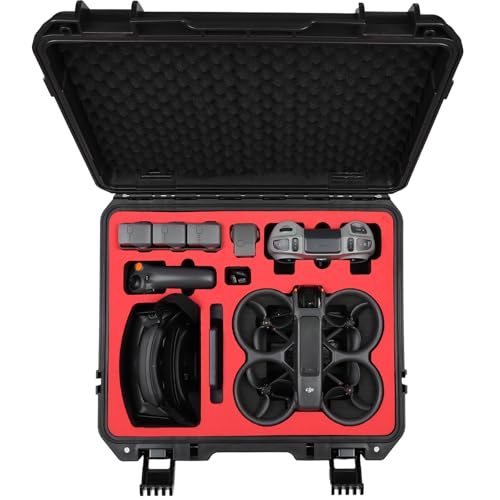 Drogear Waterproof Hard Case for DJI Avata 2 Fly More Combo | Fits DJI Goggles 3 (Not for Goggles N3)/ RC Motion 3 / FPV Remote Controller 3 and Accessories | Up to 8 Batteries | Shockproof Dustproof