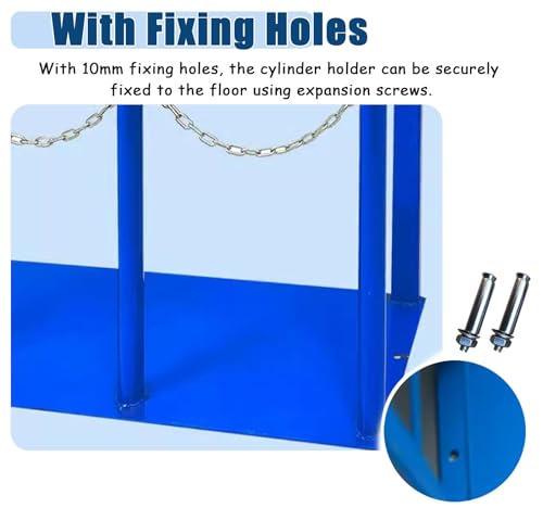 Soporte para bombonas de Gas de Alta Resistencia de 40 L - Estante Grande de Acero para Almacenamiento de Botellas de oxígeno con Cadena de Seguridad, Soporte Comercial p,8-27cm-35cm Wide