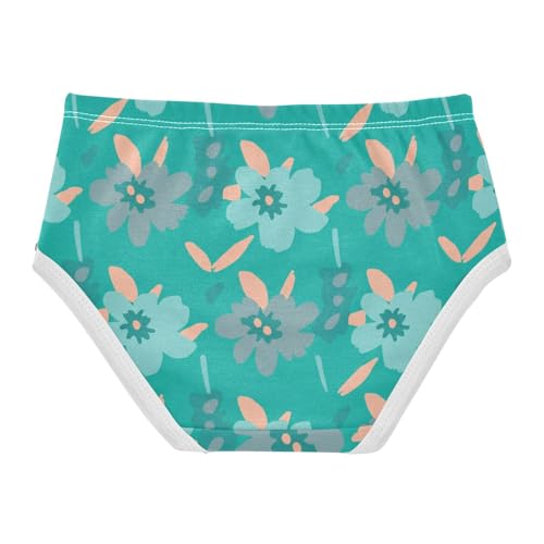 Cotton Girls Underwear Toddlers Gray Green Flowers Cute Panties Girl Fun Briefs Underpants 2t2