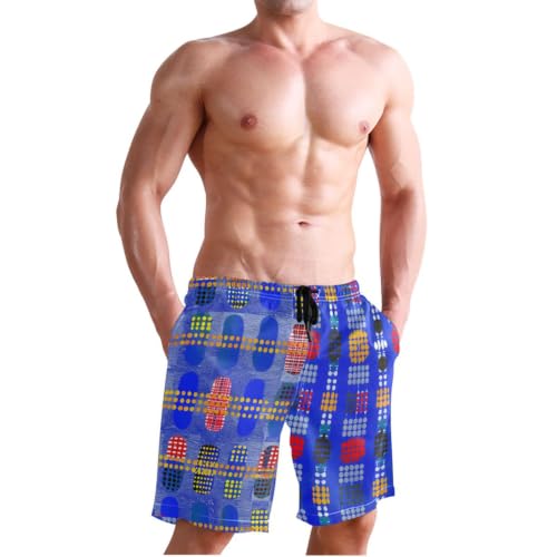 Short de bain respirant pour homme séchage rapide long sport abstrait