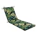 Pillow Perfect Indoor/Outdoor Green/Brown Tropical/Striped Reversible Chaise Lounge Cushion