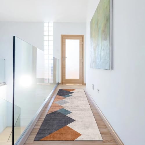 Alfombra de pasillo multicolor de 110x200 cm lavable para decorar el hogar 6