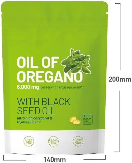 Huile d'Origan et Huile de Nigelle, Sans OGM, Aide à la Digestion et à la Respiration,1pc