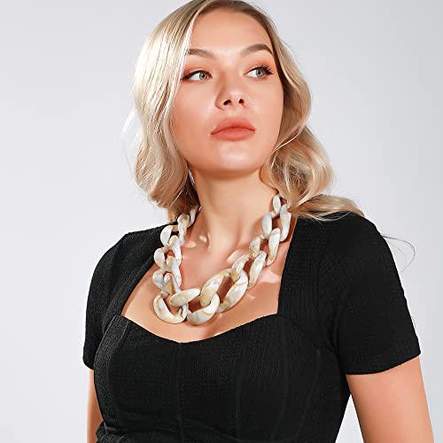 Bocar Statement Chunky Fashion Acrylic Beads Choker Chain Necklace For Women Gifts thumb #1