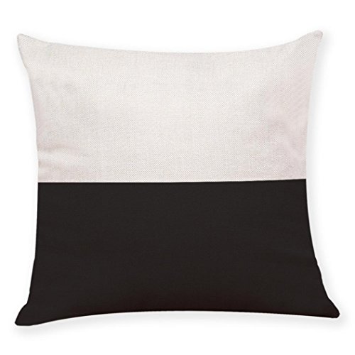 Ronamick Home Decor - Funda de cojín (45 x 45 cm), diseño geométrico, color blanco y negro, Mezcla de lino., c, 45 cm*45 cm