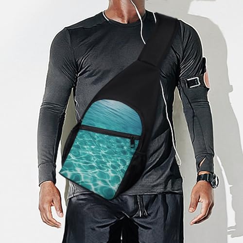 Mochila tipo sling para deporte y senderismo Azul Aqua miniatura 7