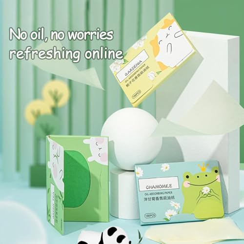 200 folhas de folhas de absorção de óleo para rosto, papel absorvente de maquiagem, folhas de borrão
