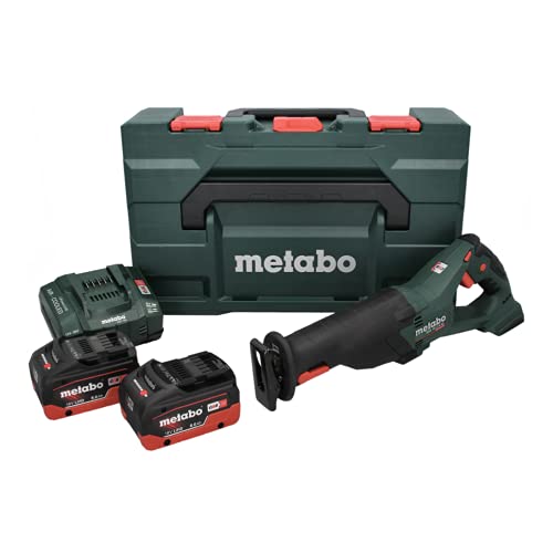 Metabo Akku-Säbelsäge SSE 18 LTX BL (602267810) 18V 2x LiHD; Ladegerät ASC 145; Kunststoffkoffer, Art des Akkupacks: LiHD , Akkuspannung: 18 V, Akkukapazität: 2 x 8 Ah