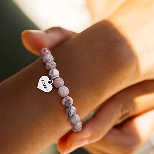 MFTRADING Beaded Bracelet for Women Inspirational Gifts to My Mom Daughter Gramdma Sister Best Friends Birthday Gift Nature Stone Bracelet4