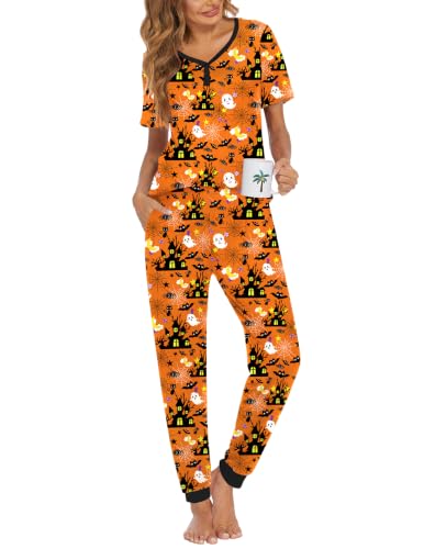 Image of Ekouaer Pajamas for Women Set 2 Piece Fall Sleepwear with Pockets