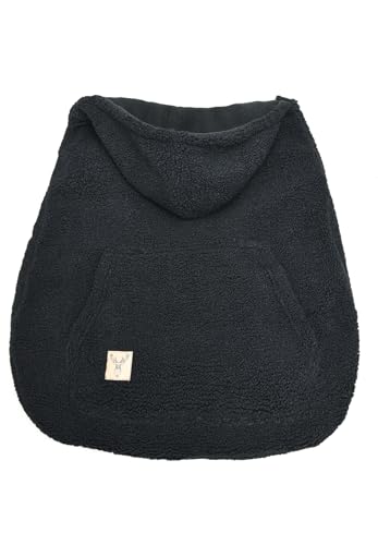 MijaCulture Tragecover M025 TEDDY – Universaler Bezug für Babytrage, Tragetuch & Cape, Warmes Cover für Babys (Schwarz)