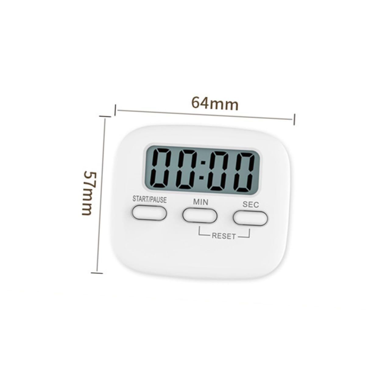 6pièces Minuteur Digital avec Alarmes pour Cuisine Et Chronomètre LCD Blanc avec Affichage Et Fort pour Salle De Bain Et Gym