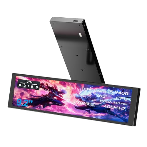 Image of 9.2 inch PC Case Screen for CPU GPU Temperature, 1920x462 IPS Hardware Sensor Panel Monitor, USB-C / 9-pin Computer Secondary Monitor with Customizable Themes, Window Only