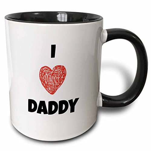 3dRose I Love My Daddy Two Tone Mug, 11 oz, Black