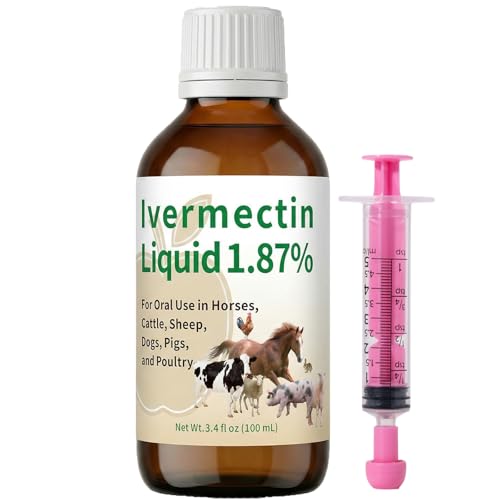 Zhizaiql Ivermectin for Horses(Liquid) Apple Flavor Safe for Horses Poultry & Other Livestock of All Ages 3.4 fl oz