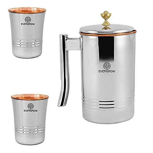 Buy Rising Town King Copper Jug and Glass Set with Original Lid For