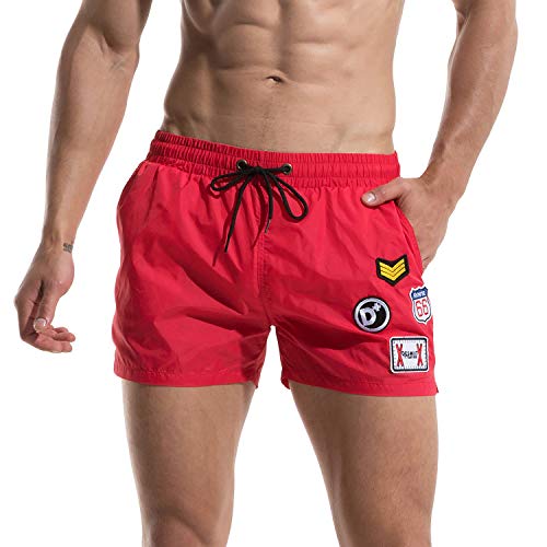 Men's Fashion Label Board Shorts Loose Trunks Beachwear