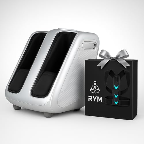Image of RYM Electric Foot & Leg Massager Machine for Home | Heated Shiatsu Foot Massager for Pain Relief & Blood Circulation with Rolling, Kneading, Compression & Remote Control, 80W