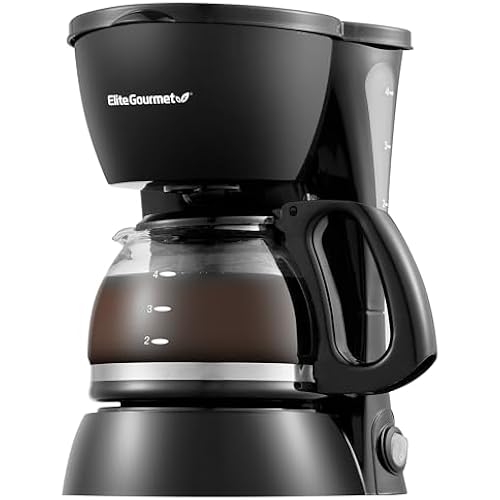 Elite Gourmet EHC4128 Automatic 4-Cup Drip Coffee Maker, Black
