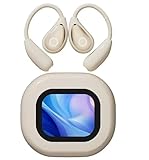 AI Language Translation Earbuds, LCD Touch Screen OWS Real-Time Translator for 144 Languages & Accents Headphones Translator Ideal for Travel Business Learning Translation Device Earphone(White)