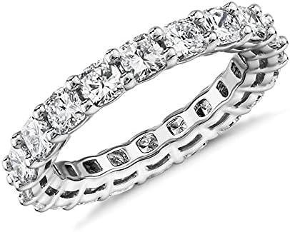 PAVOI 14K White Gold Plated Rings Cubic Zirconia Love Ring | 3mm Stackable Rings for Women | White Gold Rings for Women Size 8