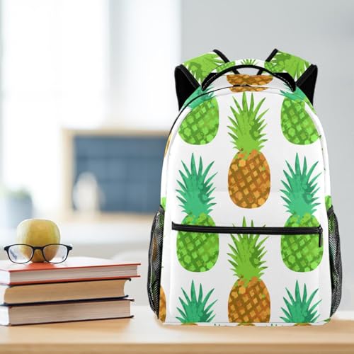 Sac à dos d'école ananas multicolore léger avec bretelles douces - 5