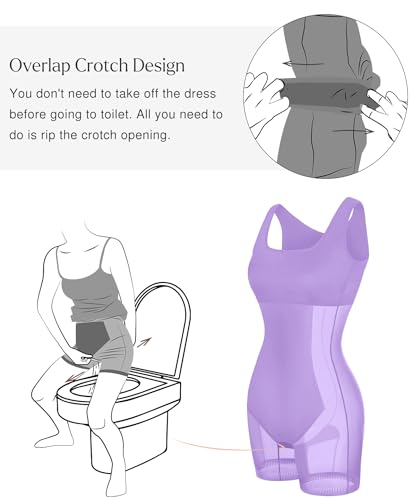 Image of Popilush Cocktail Dresses for Women Built in Shapewear Bra 8 in 1 Square Neck Mini Slit Party Summer Dress
