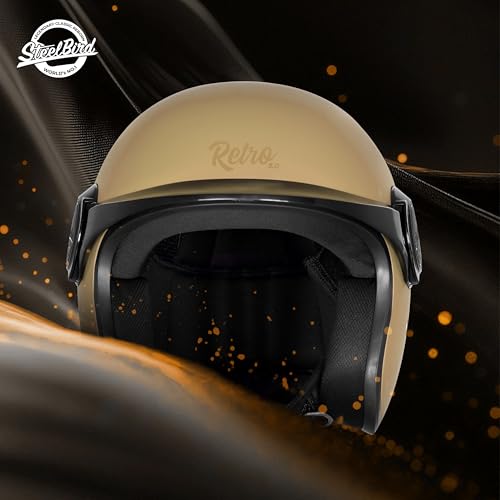 Image of Steelbird SBH 65 Retro 3.0 DOT and ISI Certified Open Face Helmet for Men and Women