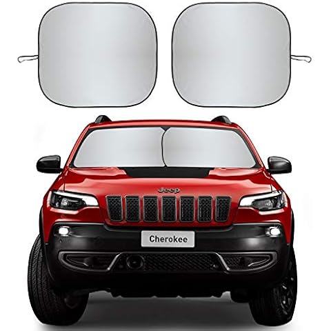 2 Pack Car Windshield Sun Shade - 28'' x 32'' Foldable Sunshade for UV Protection and Heat Reflector - Keep Your Vehicle Cool Cover