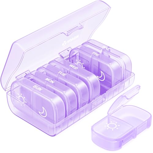 Image of AUVON Weekly Pill Organizer 2 Times a Day, One-Sided Opening, Easy to Use