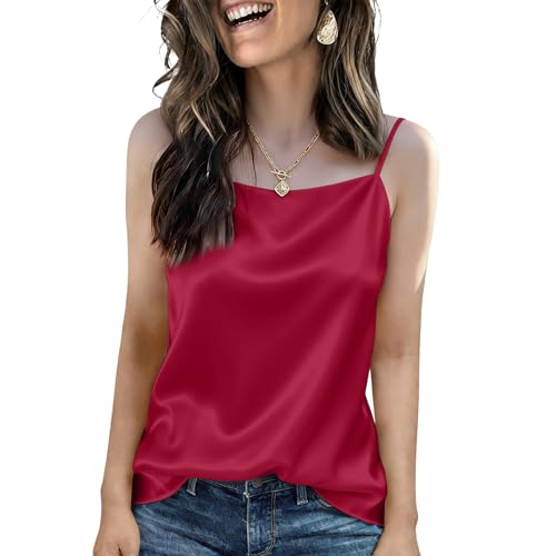 Blouse Femme Women's Fashion Débardeur Élégant avec Bretelles Fines Caraco Dentelle Top Idéal L’été Haut Confortable Débardeur Débardeurs pour Femmes...