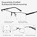 EYECEDAR 5 Pack Premium Blue Light Blocking Reading Glasses Men Metal Half Frame Spring Hinges Computer Readers for Men and Women 2.0