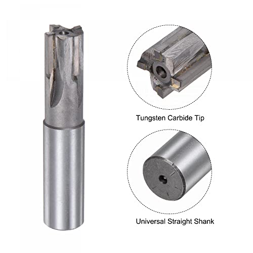 Image of uxcell Square Nose End Mill, 20mm Cutting Dia Tungsten Carbide Tip 4 Straight Flutes Milling Cutter with 20mm Straight Shank