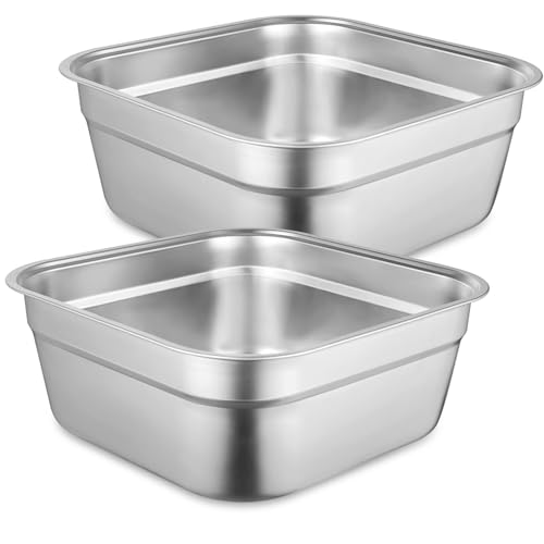 Cuencos de lavado recipientes multiusos acero inoxidable sartenes resistentes cocina 7