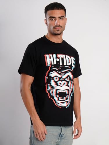Image of BENE KLEED Men's Graphic Cotton T-Shirt | Crew Neck | Half Sleeve | Regular Fit | Black