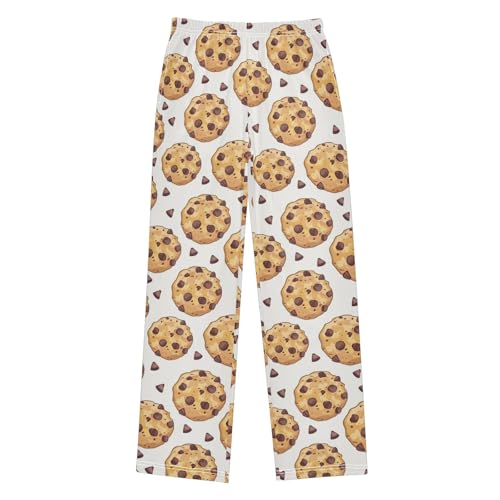 Chocolate Chip Cookies Prints Cute Pajama Pants, Soft Sleepwear Lounge Pants Pajama Pj Bottoms for 6-14 Years