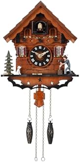 Kintrot Cuckoo Clock Traditional Black Forest Clock Antique Wooden Pendulum Quartz Wall Clock