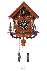 Kintrot Cuckoo Clock Traditional Black Forest Clock Antique Wooden Pendulum Quartz Wall Clock