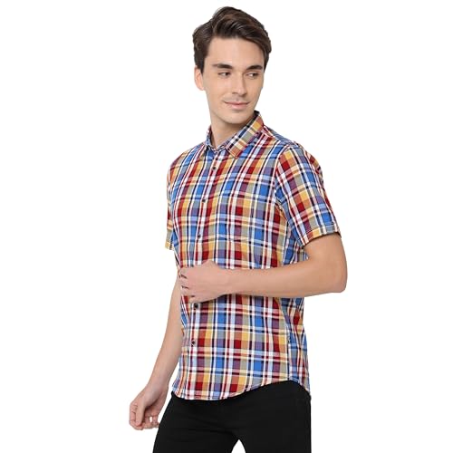 Image of Pepe Jeans Men's Cotton Rob Y /D Twill Checks Regular Fit Shirt