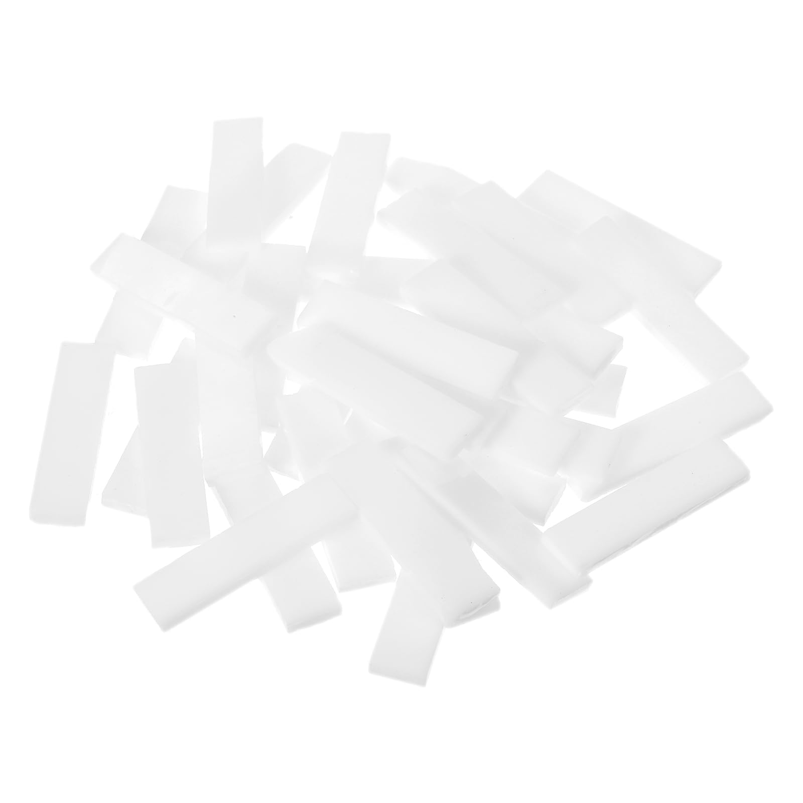 sourcing map Rectangular Mosaic Tiles Stained Glass Strips, 1.57" x 0.4" White Glass Pieces 200g/7.05 oz Mosaic Tile Making Supplies for DIY Handmade Crafts and Home Decoration