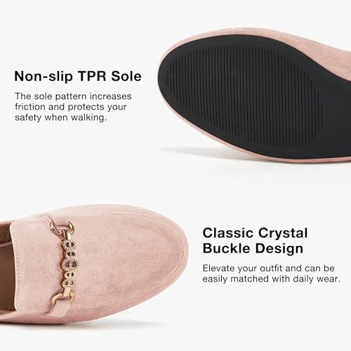 Image of Womens Mules Buckle Flats: Classic Suede Slip On Shoes Dressy Closed Toe Backless Slides Loafers 2026 for Business Work Office Casual