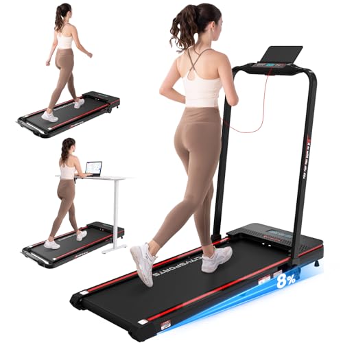 CITYSPORTS Tapis de Course, Tapis de Marche Électrique Pliable, Inclinaison Tapis de Course Pliable, Une Utilisation à Domicile ou au Bureau, Peu encombrant (Rouge Noir)