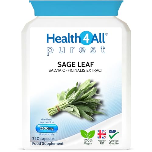 Sage Leaf 2500mg 240 Capsules 8 Months Supply Menopause Support Supplement