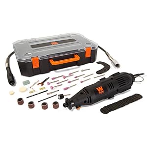 WEN 23103 1-Amp Variable Speed Rotary Tool with 100+ Accessories, Carrying Case and Flex Shaft