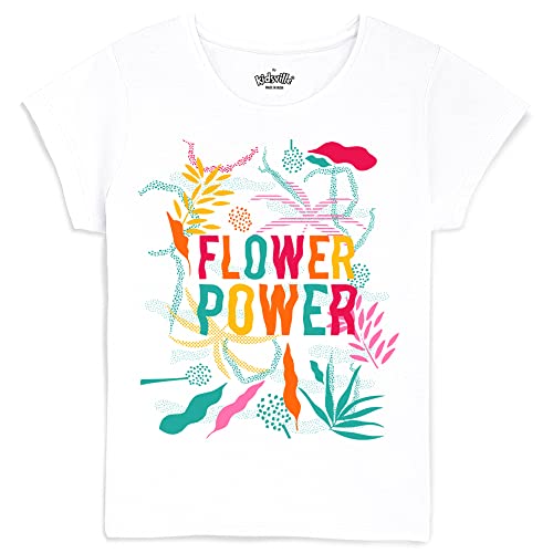 Image of Kidsville Printed Regular Fit White Cotton Girl's T-Shirt